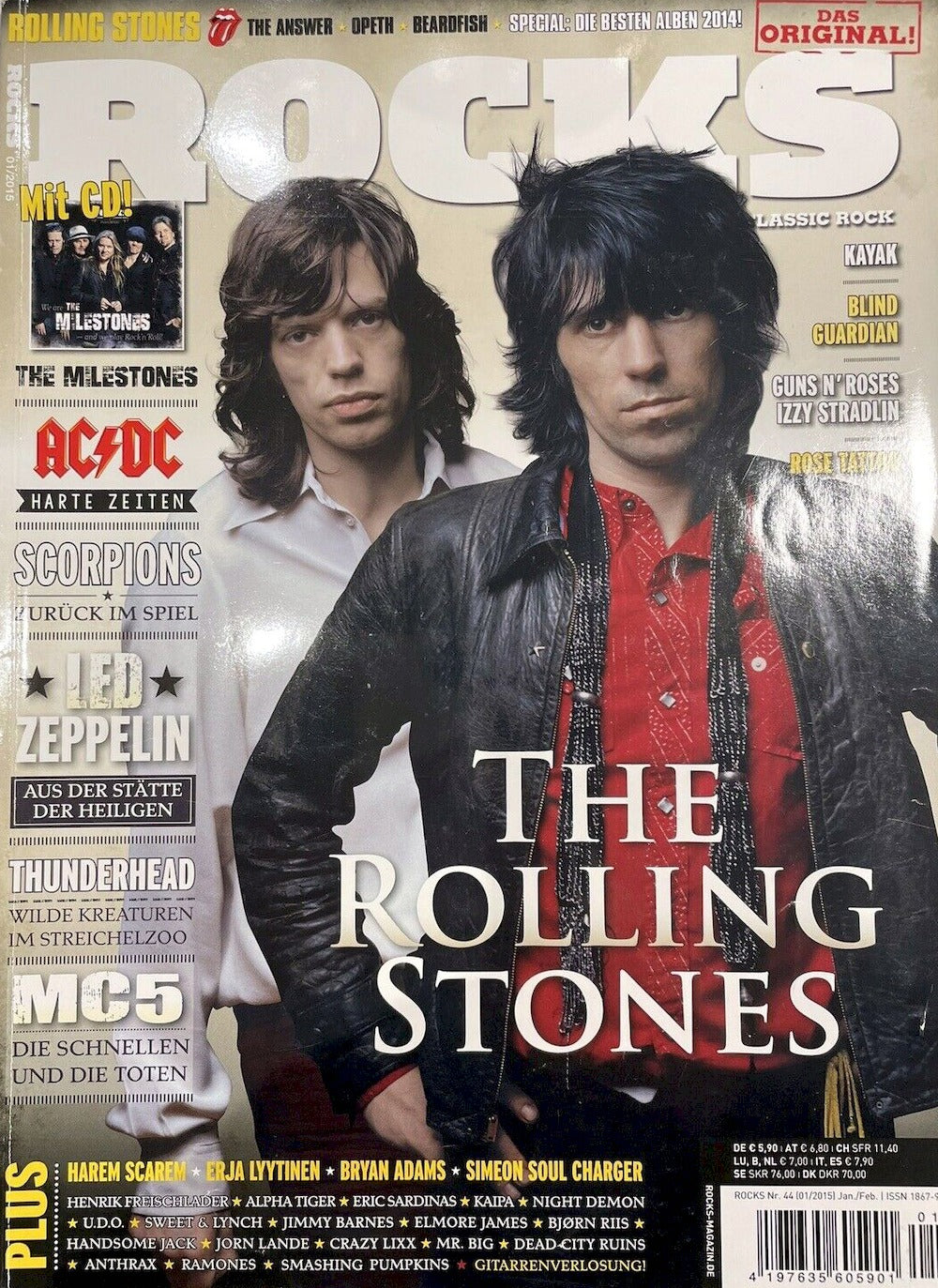 Rocks Magazin Deutschland 2015 #44 The Rolling Stones ACDC Led Zeppelin MC 5 AC/DC MC5